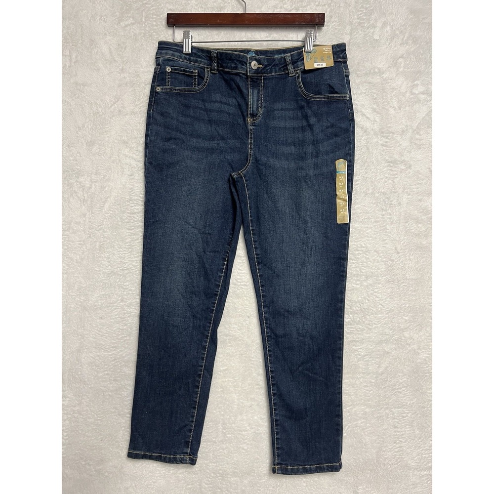Thereabouts Girls Jeans 16.5P Plus Straight Leg Dark Wash Stretch NWT